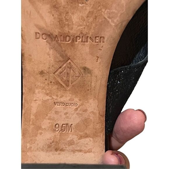 Donald Pliner Women's Pasha Vintage Metallic Leather Block Heeled, Comfortable S - Picture 7 of 10